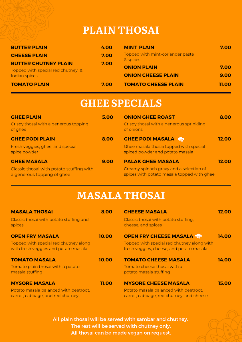 Thosai Cafe Menu - Image 4